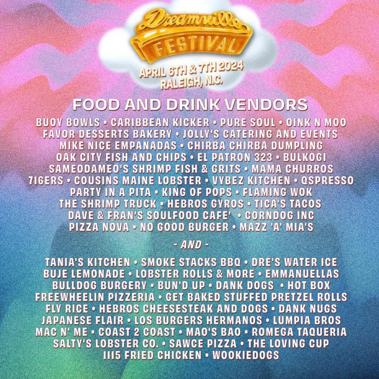 dreamville food lineup 2024